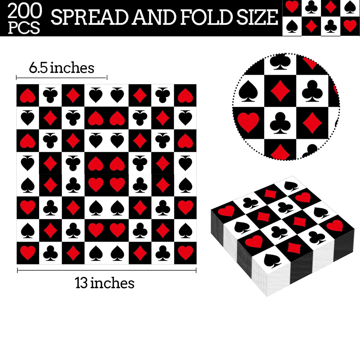 Jajajuegos poker card pattern napkins add festive flair while protecting surfaces