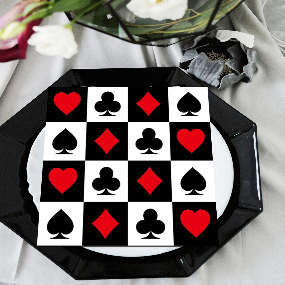 Jajajuegos unfolded thirteen-inch napkins offer versatile coverage for parties