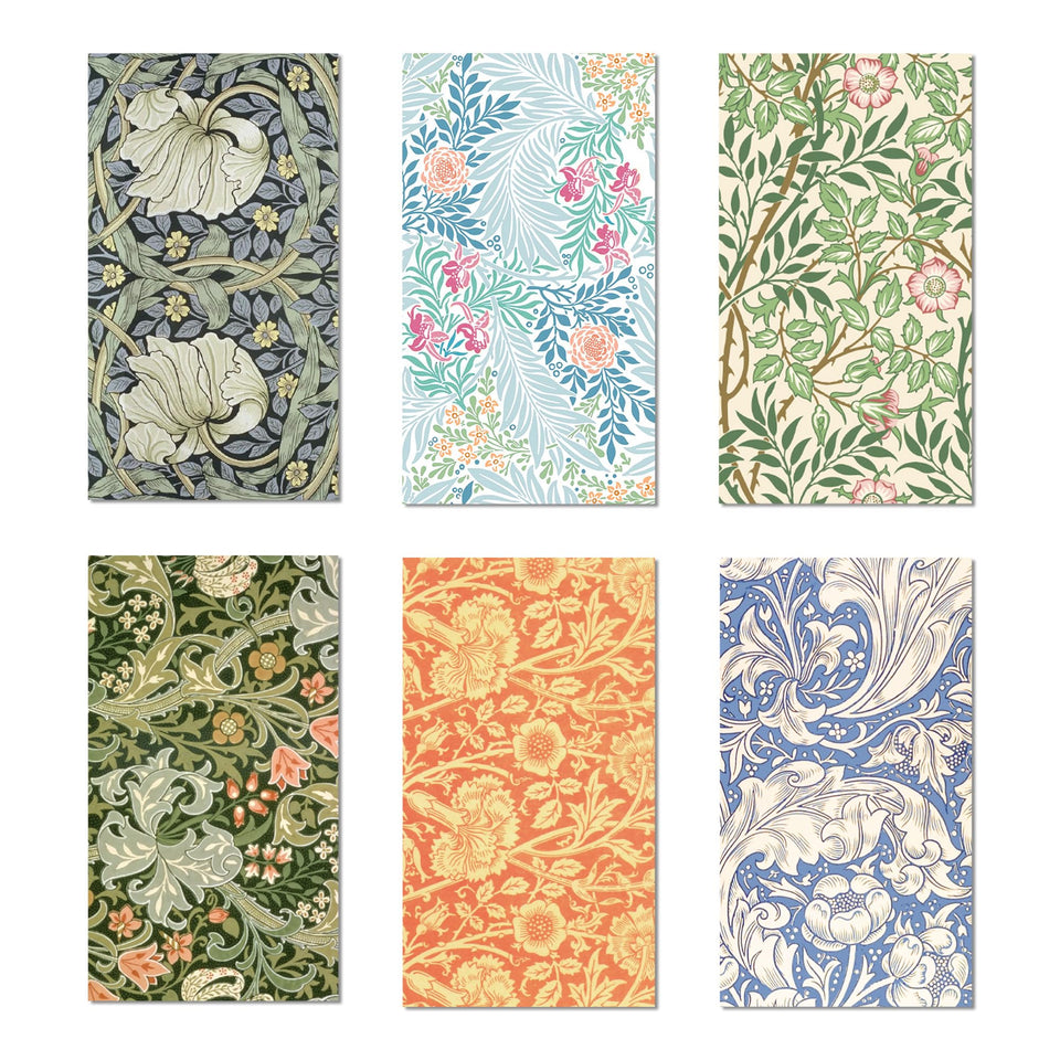 Jajajuegos William Morris floral napkins pattern 1 elevates elegant dinner decor.