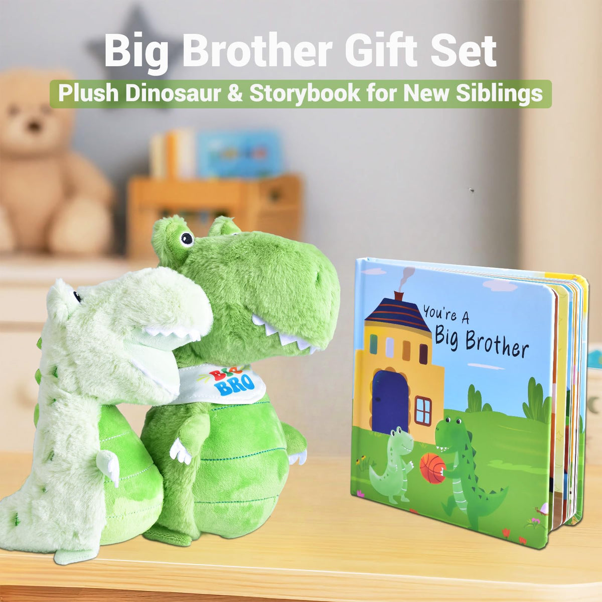 JAJOAGIA baby sister dinosaur plush, 6 inches, cuddly friend during early family transitions.