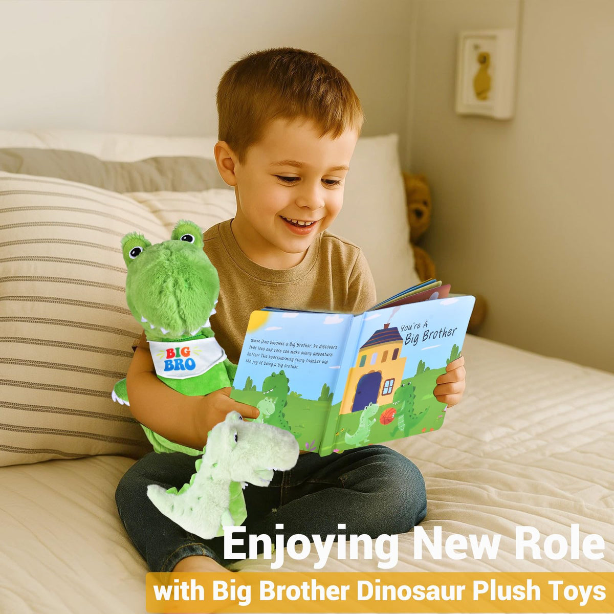 JAJOAGIA dinosaur storybook illustrated, engaging read for big-sibling excitement.