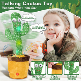 JAKCJFII Dancing Cactus toy LED lights illuminate during dancing and music sessions