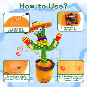 JAKCJFII Talking Cactus Toy doubles as cheerful room decor with dynamic lighting.