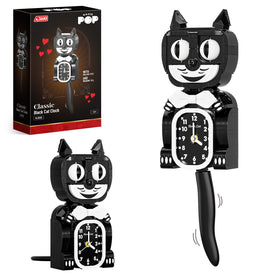 JAKI Black Cat Clock building blocks set for creative home decor