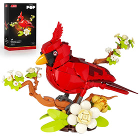 JAKI Northern Cardinal Building Set bird close-up for desk display