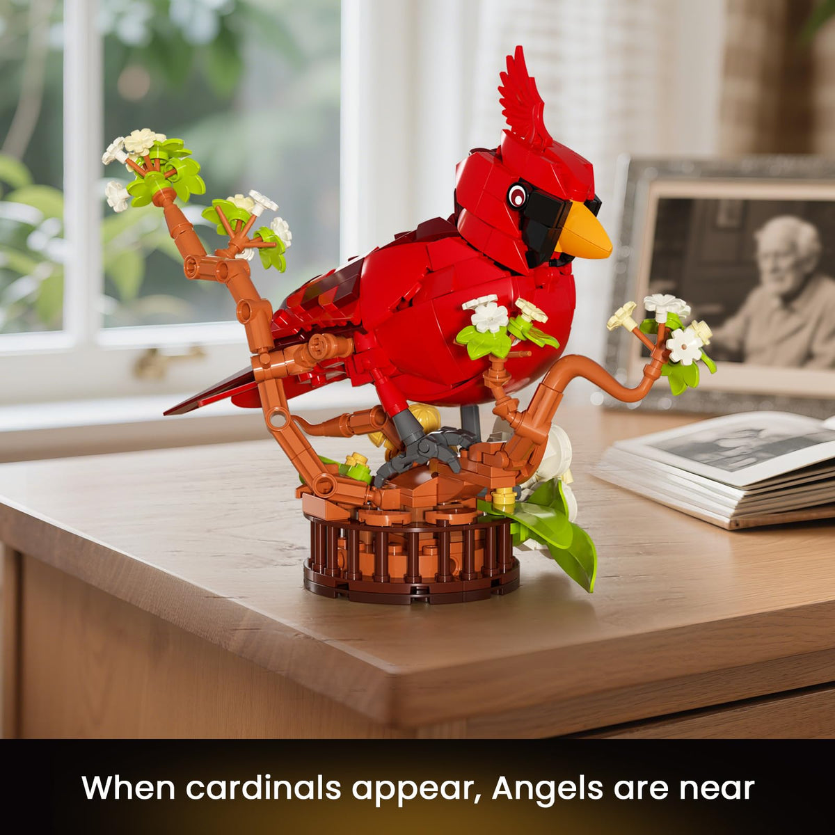 JAKI Northern Cardinal decorative display in vibrant colors for home or office decor