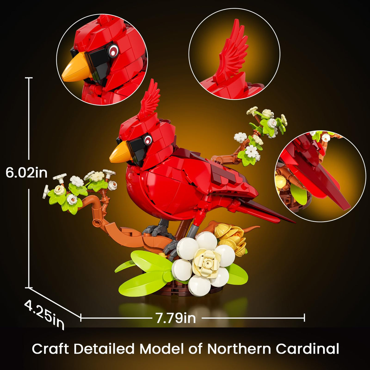 JAKI Northern Cardinal building steps guide promotes relaxing assembly