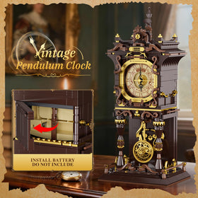 JAKI Vintage Swing Clock front view with brown and gold retro finish