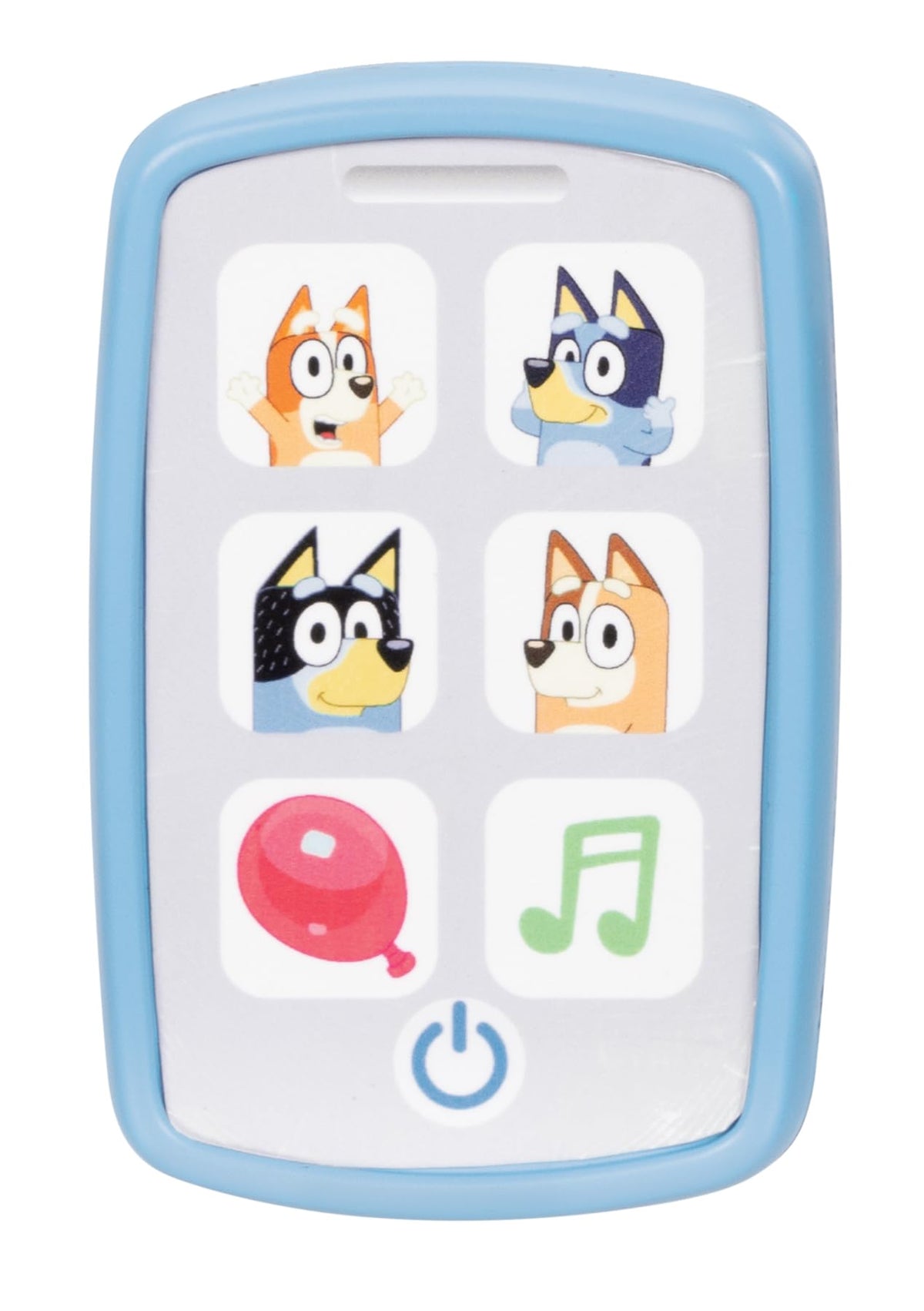 Child using Bluey ride on for pretend play and mobility.