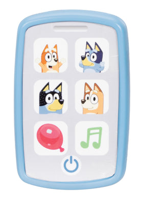 Child using Bluey ride on for pretend play and mobility.