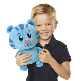 JAKKS Pacific Tigey plush left-hand press reveals Daniel Tiger phrases for comforting play.