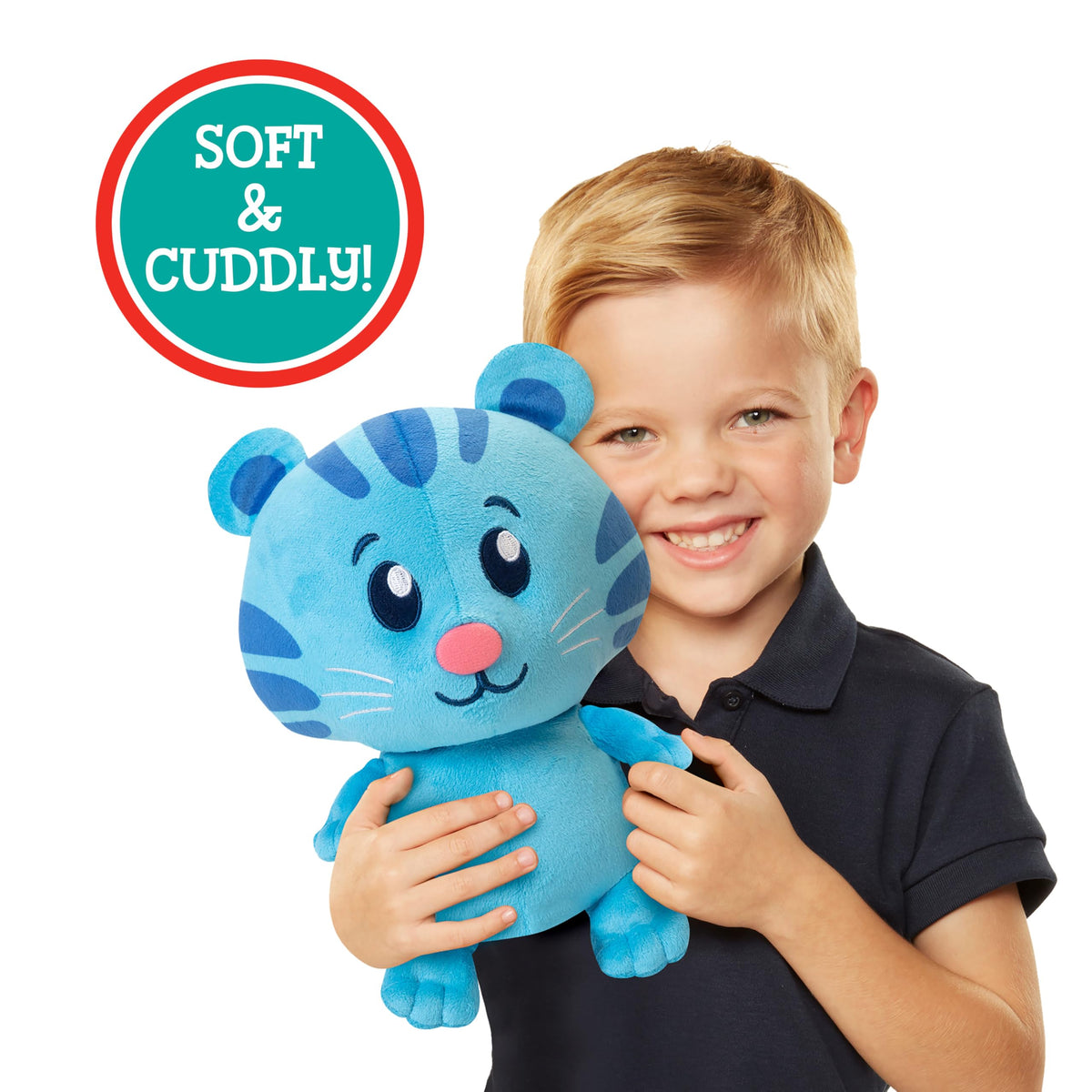 Tigey plush sings nine phrases, inviting kids to join in cheerful pretend play.
