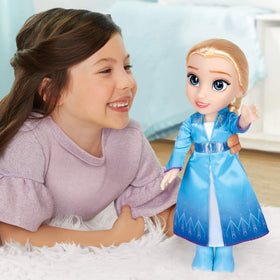 Elsa dress detail highlights luxurious, screen-inspired styling for imaginative fashion play.