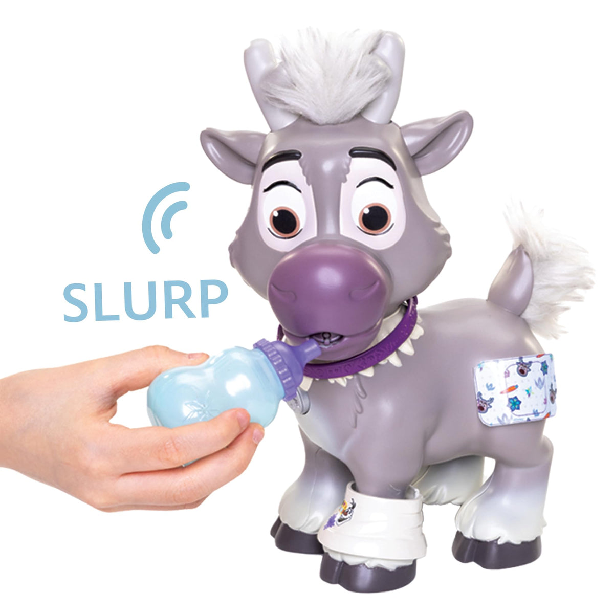 JAKKS Pacific Disney Frozen Sven Care Kit includes bottle and carrot for pretend feeding