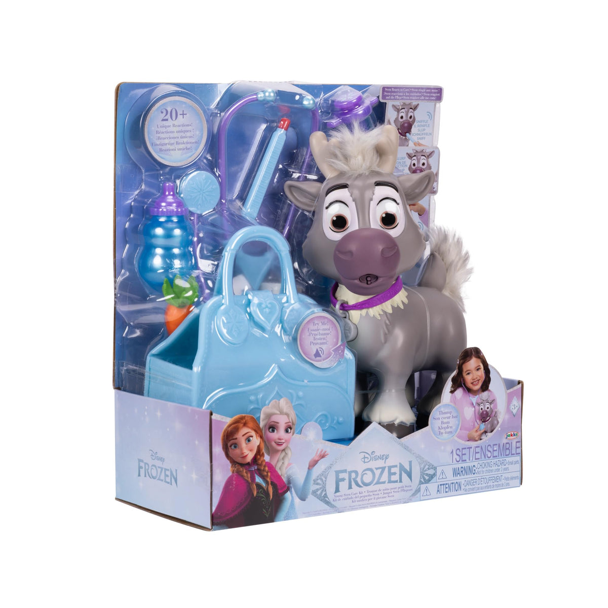 JAKKS Pacific Disney Frozen Sven Care Kit keeps accessories organized for on-the-go play