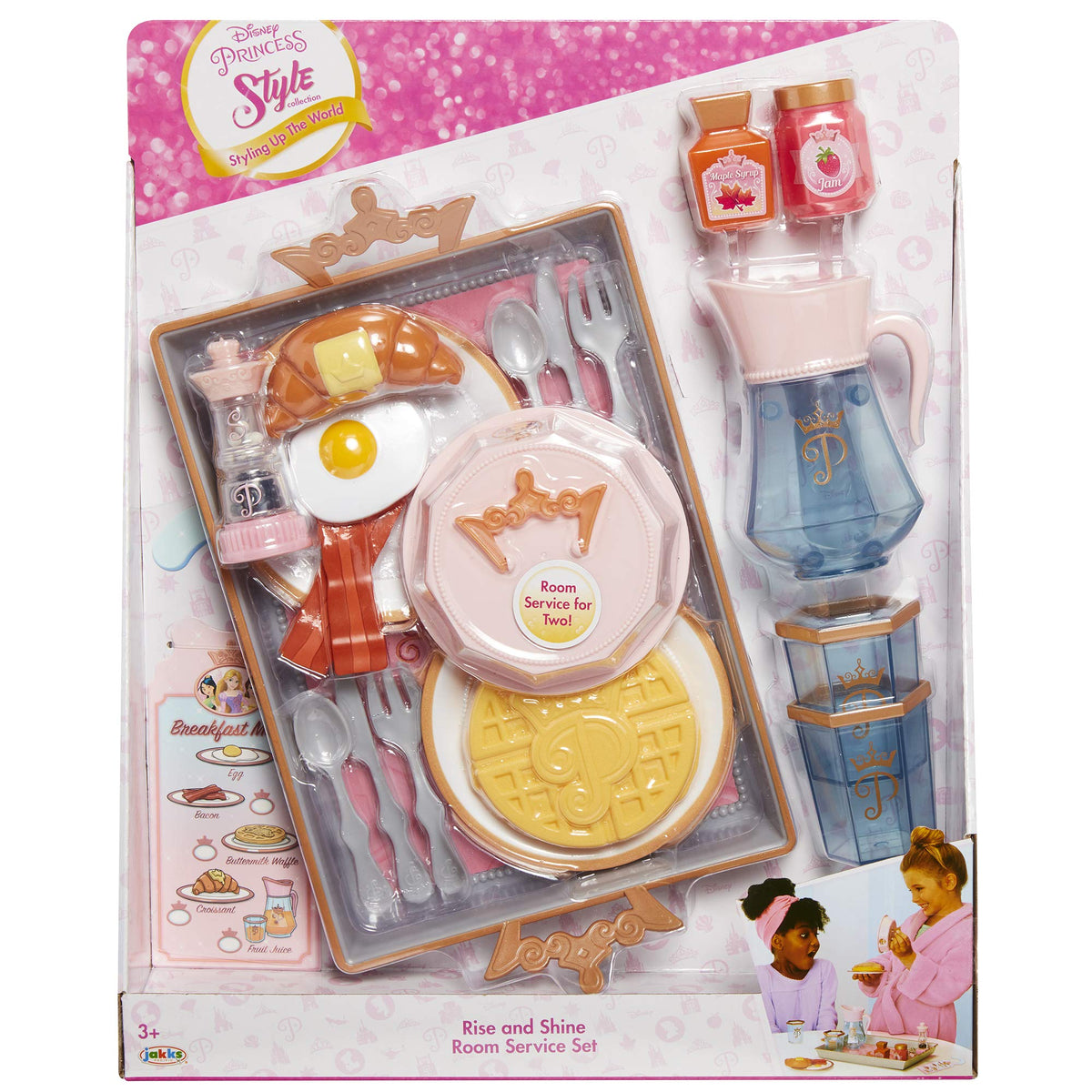 Disney Princess syrup jar inspires sweet toppings for pretend breakfast.
