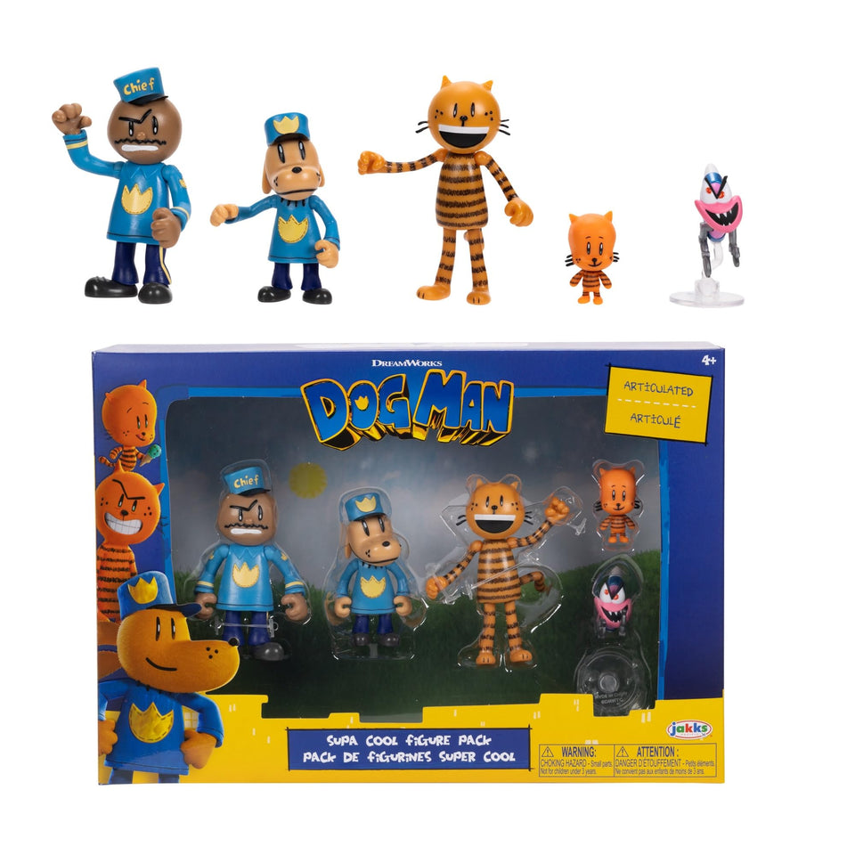 JAKKS Pacific Dog Man figure ready for poseable action play.