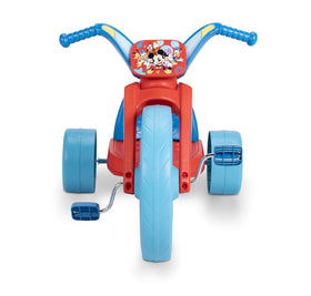JAKKS Pacific Mickey Mouse Fly Wheels Cruiser, side view emphasizing easy-grip handlebars and safe riding.