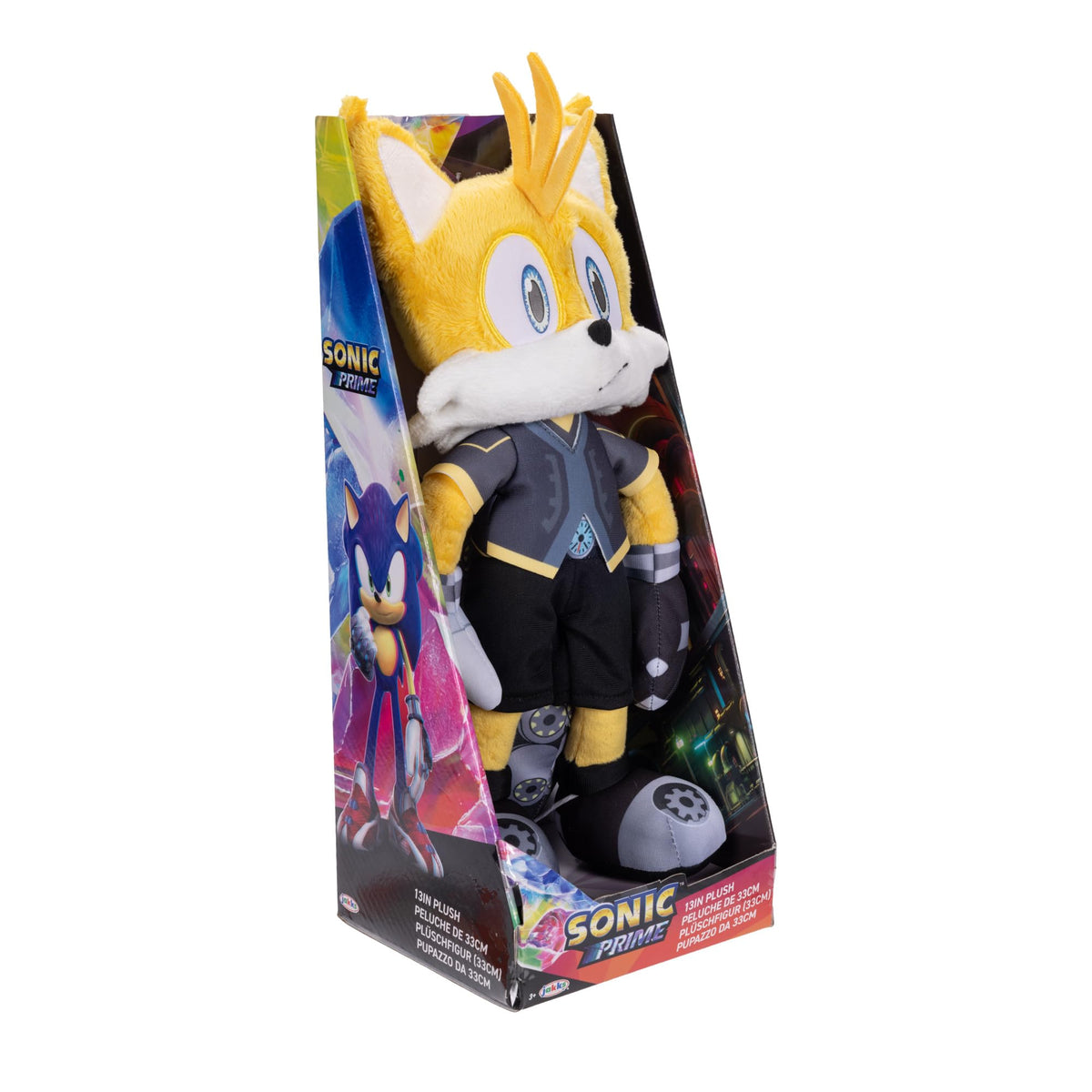 Jakks Pacific Sonic Prime Tails Nine packaging shot signals gift-ready authenticity for collectors.