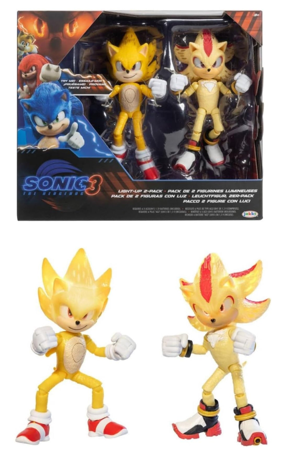 JAKKS Pacific Sonic Shadow light-up battle pack eyes illuminate for dramatic display.