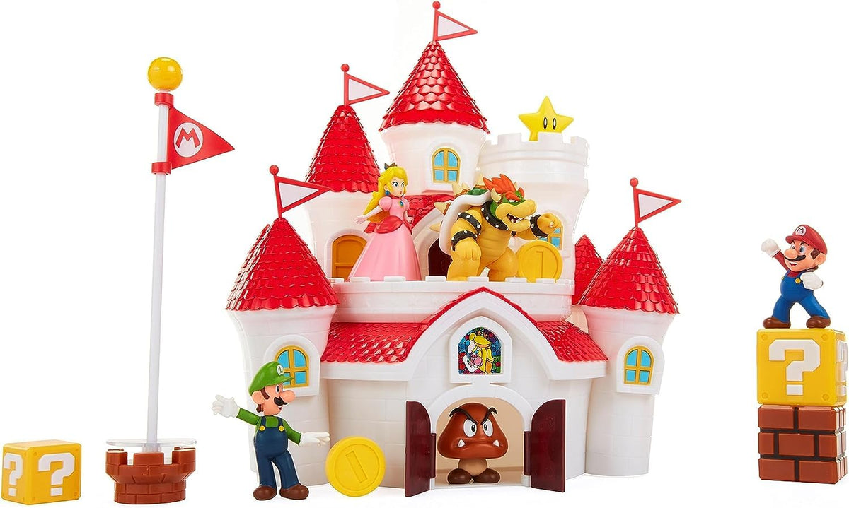 JAKKS Pacific Super Mario deluxe castle wall display for kid-friendly play and display