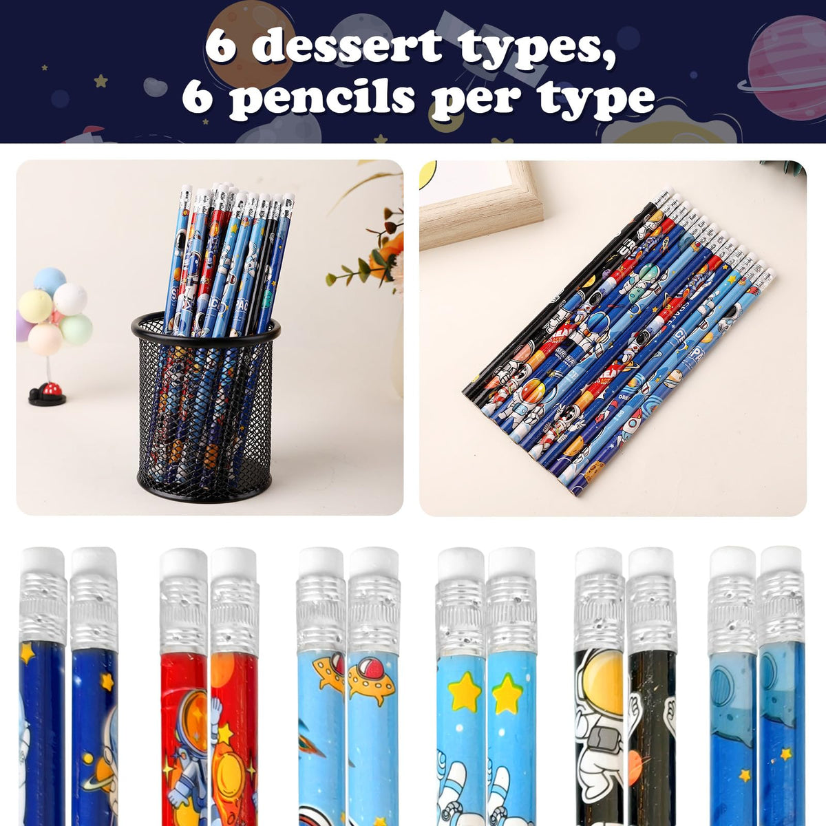 JALEBRO planet themed stickers for notebooks and planners.