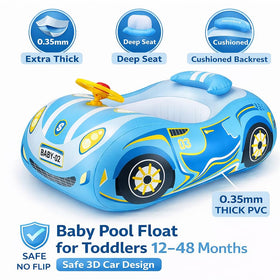 JALAROMA 3D car design toddler float that adds visual appeal and stability.