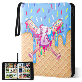 Jaloro Ice Cream Binder front view, durable waterproof PU leather protects your collection.