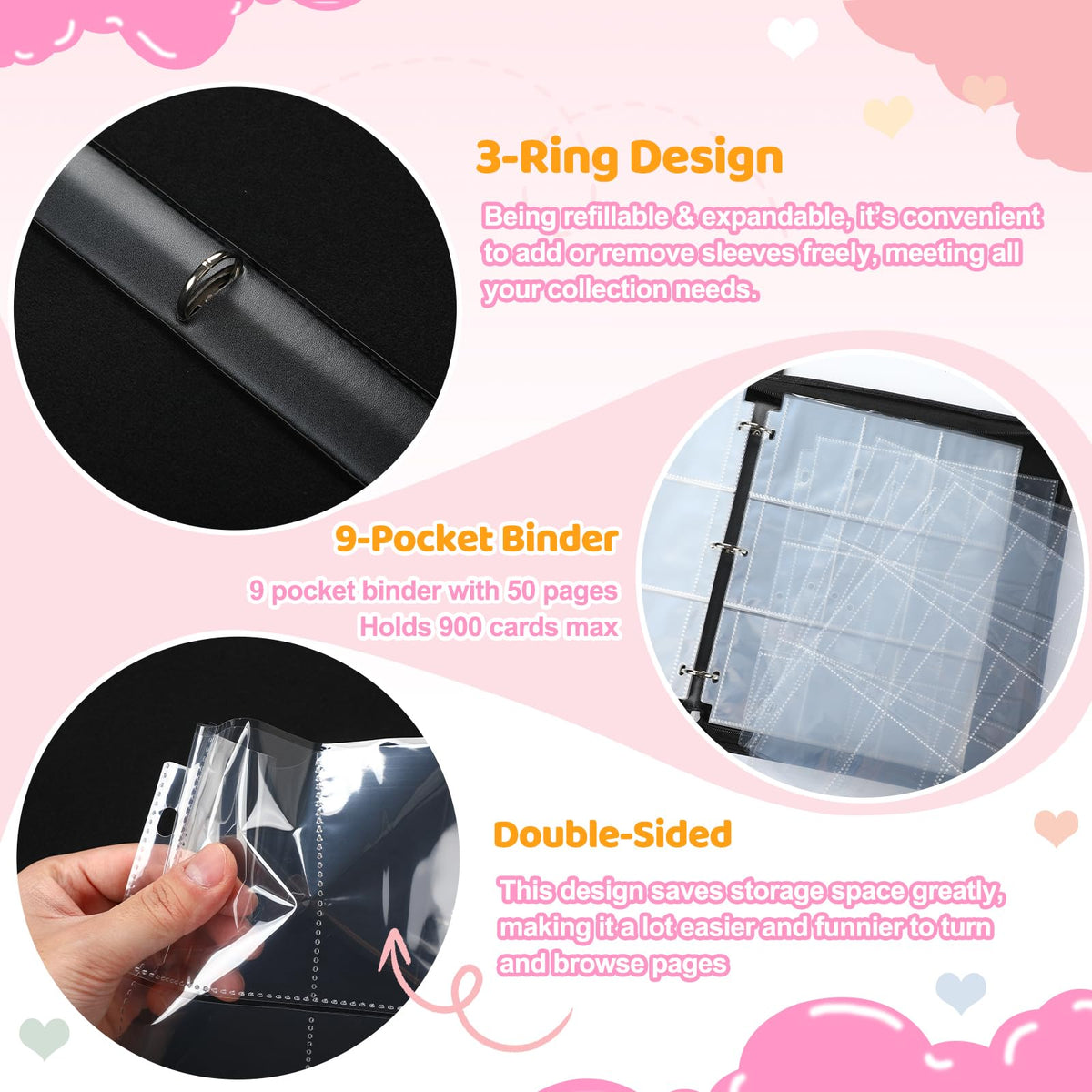 Jaloro Ice Cream Drip binder with zipper closure keeps cards secure.