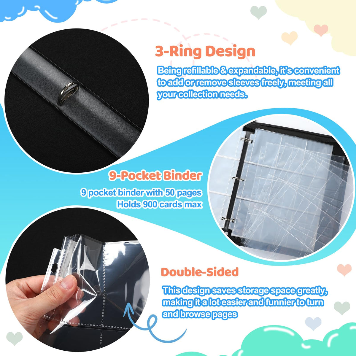 Jaloro PU leather exterior shields cards from dust and wear.