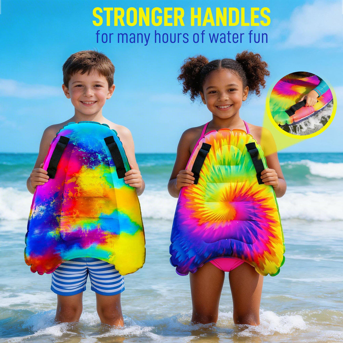 Reinforced seams and sturdy handles on JAMBO boards for secure grip.