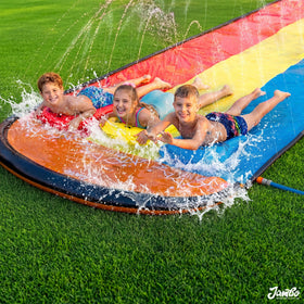 JAMBO industrial-grade PVC construction offers lasting durability during summer play.