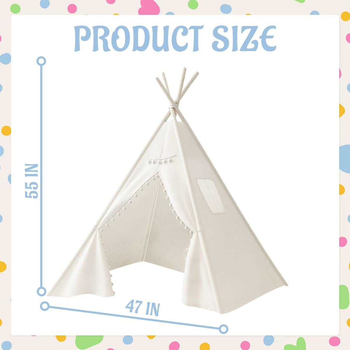 Jamceoceo kids teepee tent assembly shows tool-free setup and cozy spaces