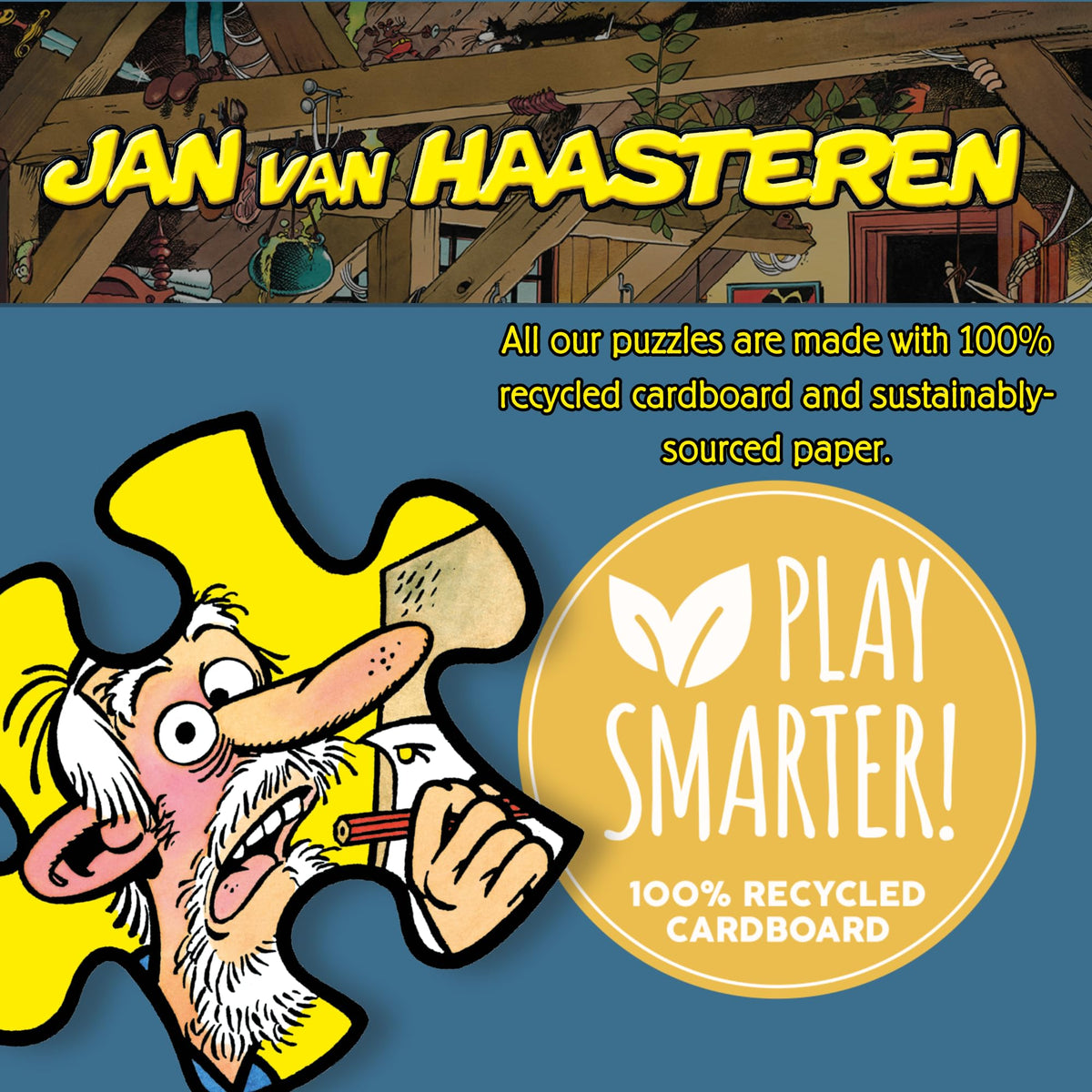 Jan van Haasteren Oldtimers puzzle, 68x49 cm finished display for wall art.