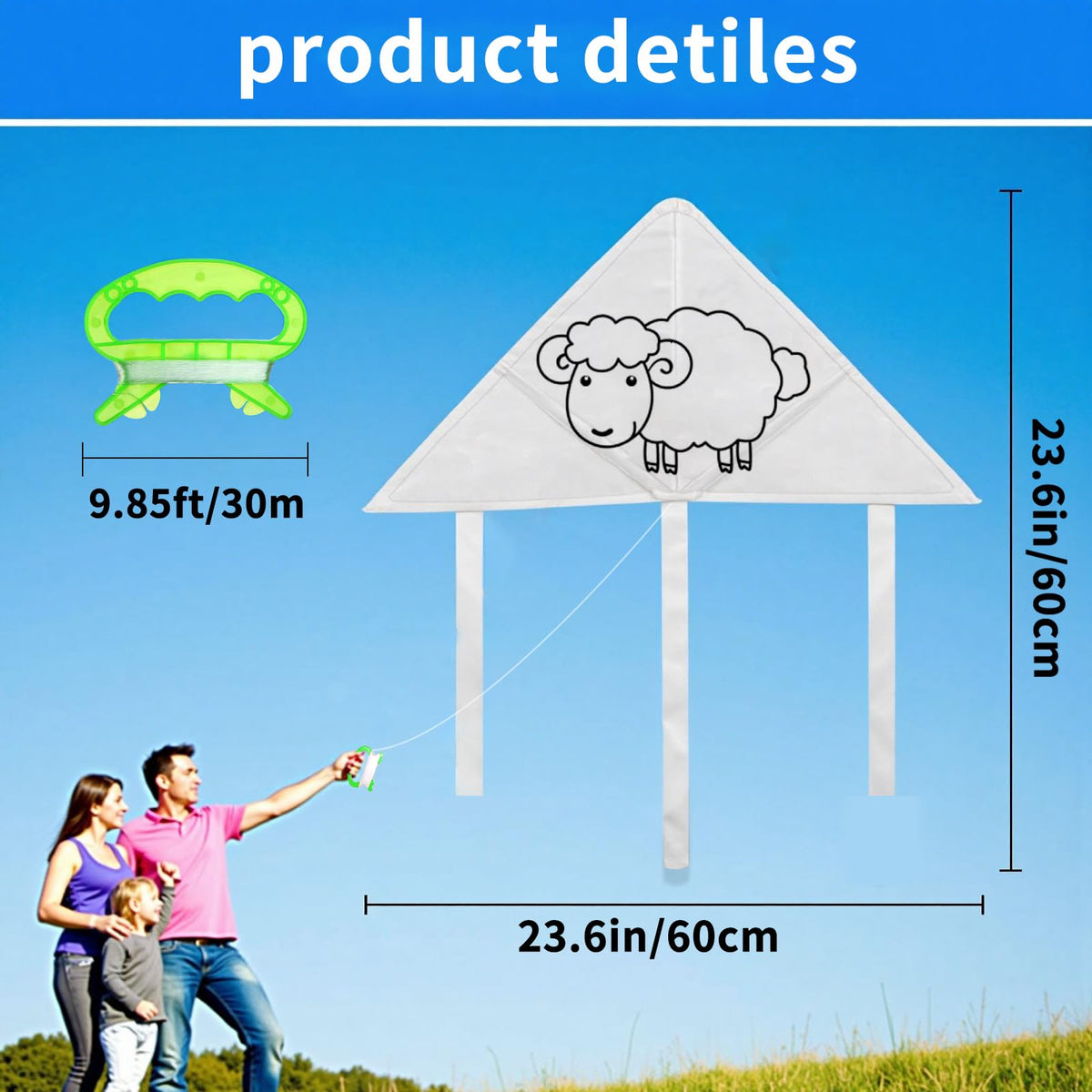 JaneNing 60 cm square kite size ideal for group family fun.