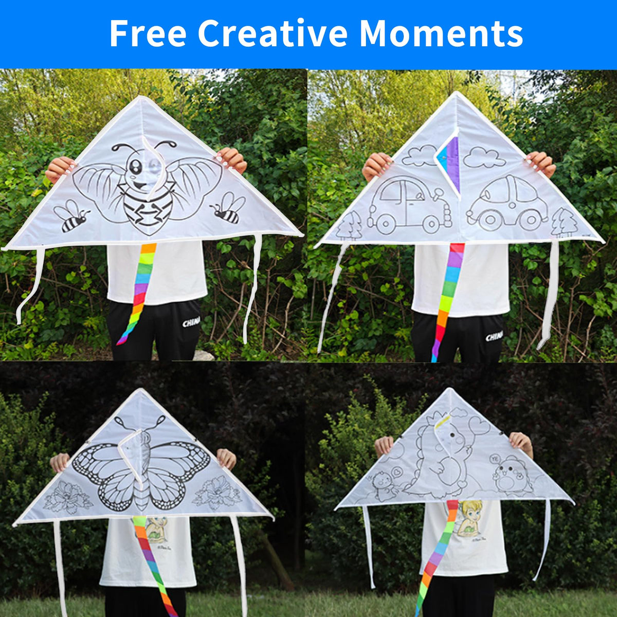 JaneNing DIY painting kite pattern kit ready for kids and adults to decorate.