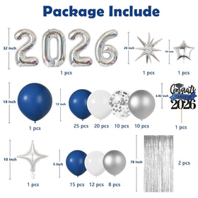Janinus navy blue 18 inch balloon adds bold color and structure