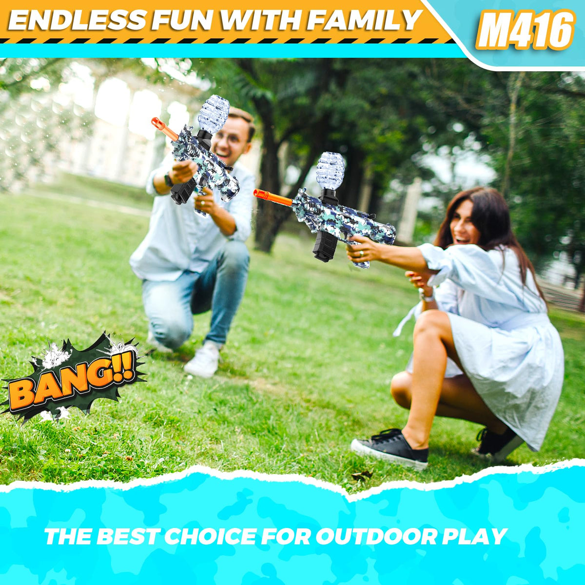 JANNIRESS safety goggles included with the blaster for protective outdoor play.