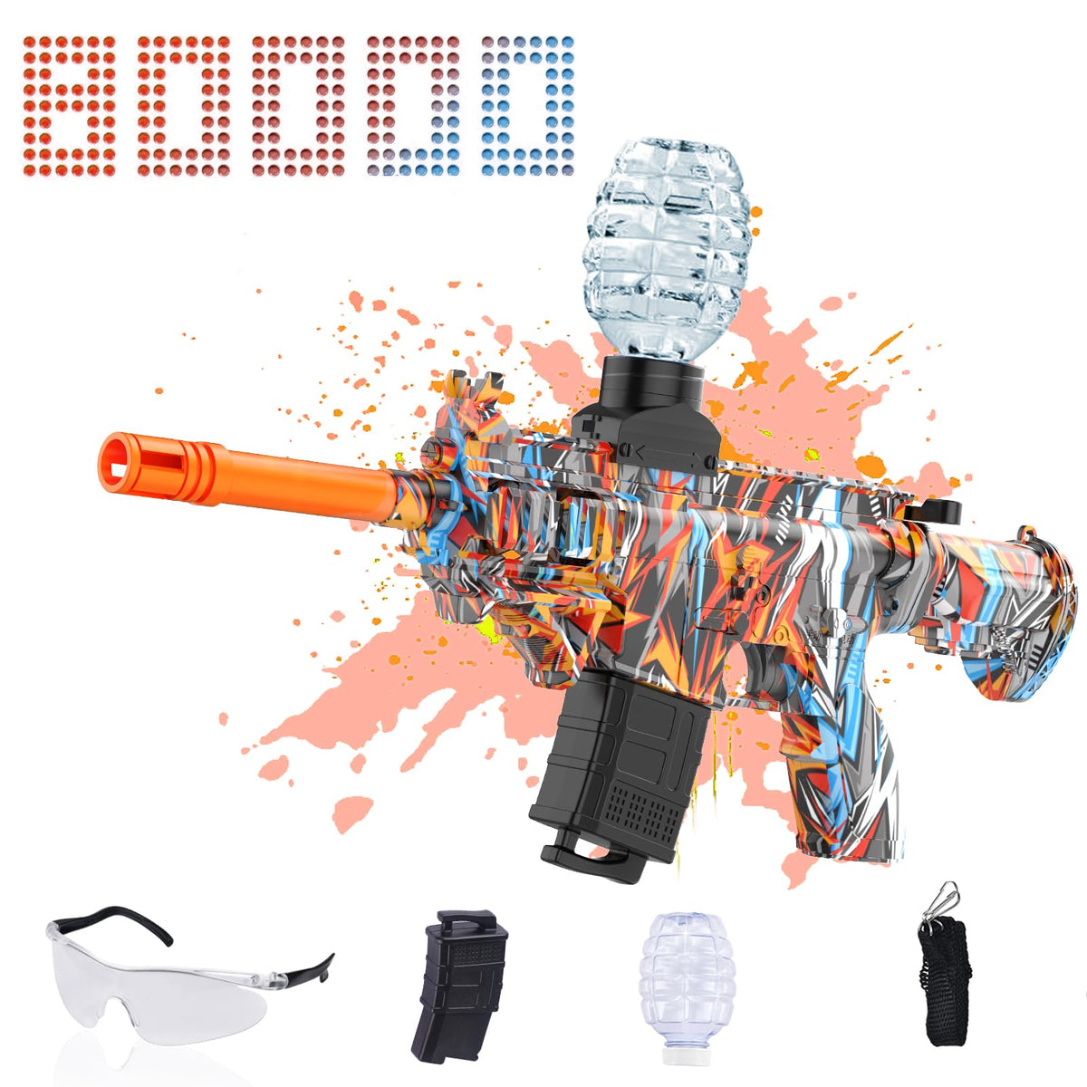 JANNIRESS electric gel ball blaster with exterior paint, built for durable outdoor battles.