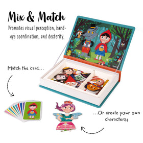 Janod Magneti'book Fairy Tales instruction cards guide character creation.