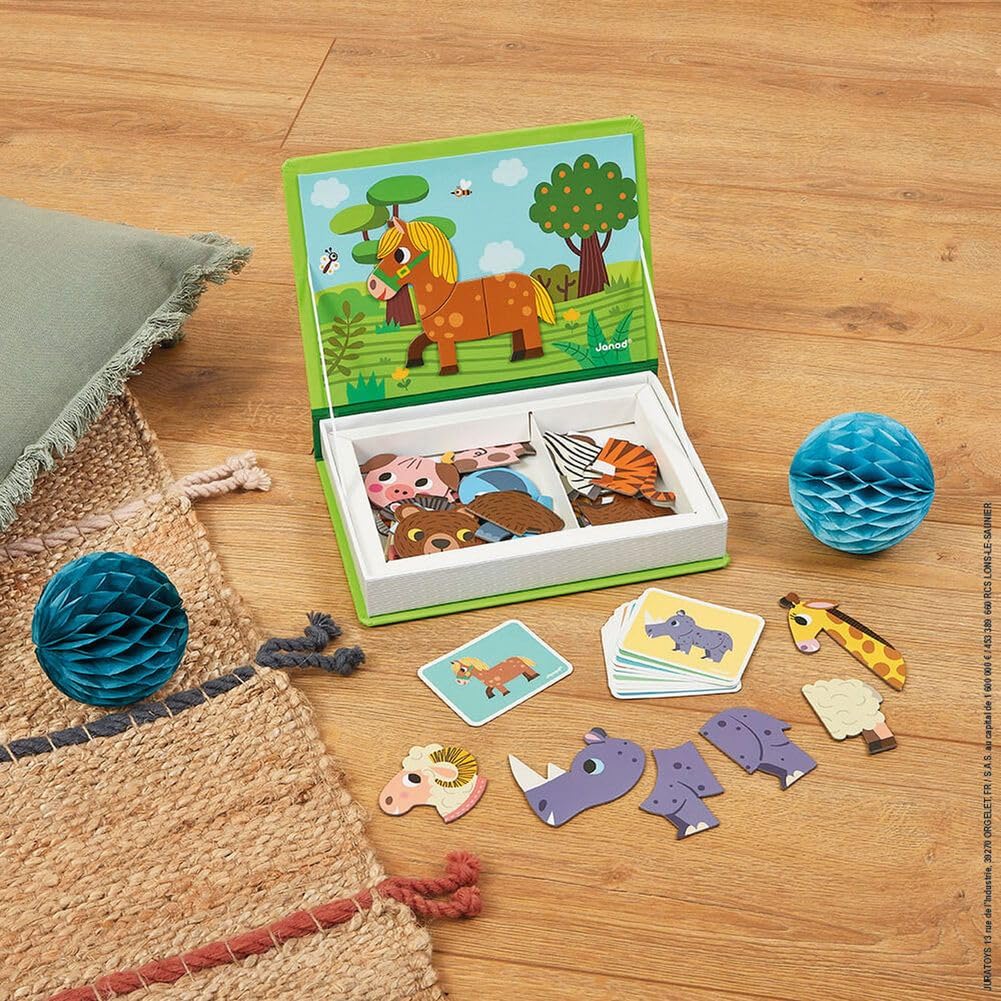 Janod MagnetiBook colorful animal tiles inspiring creative play