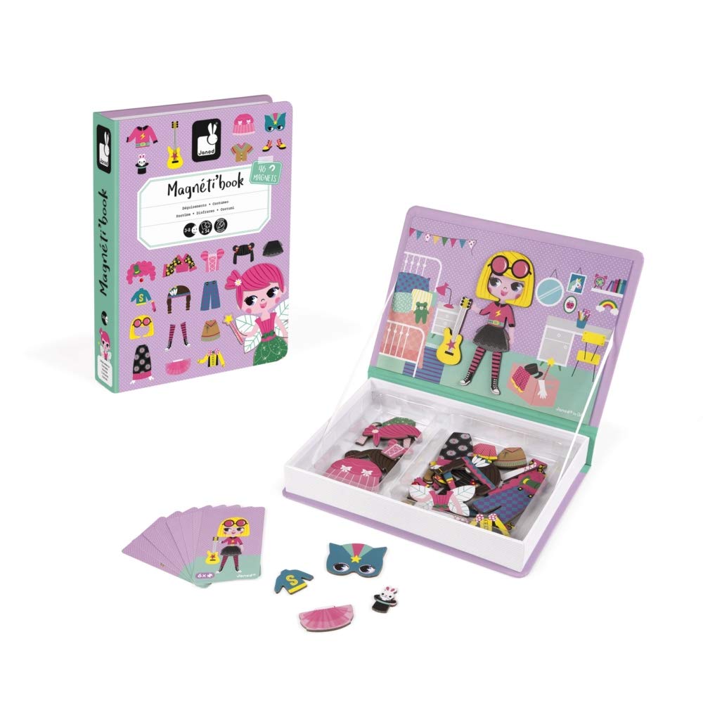 Janod MagnetiBook face tiles; spark imaginative play and expression recognition.