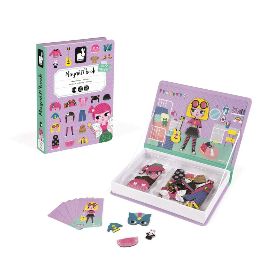Janod MagnetiBook face tiles; spark imaginative play and expression recognition.