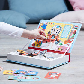 Janod MagnetiBook magnetic outfits tiles for endless mix-and-match storytelling.