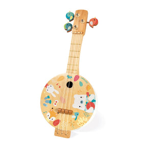 Janod Pure Banjo for children, wooden instrument with friendly design, ideal for early musical play.