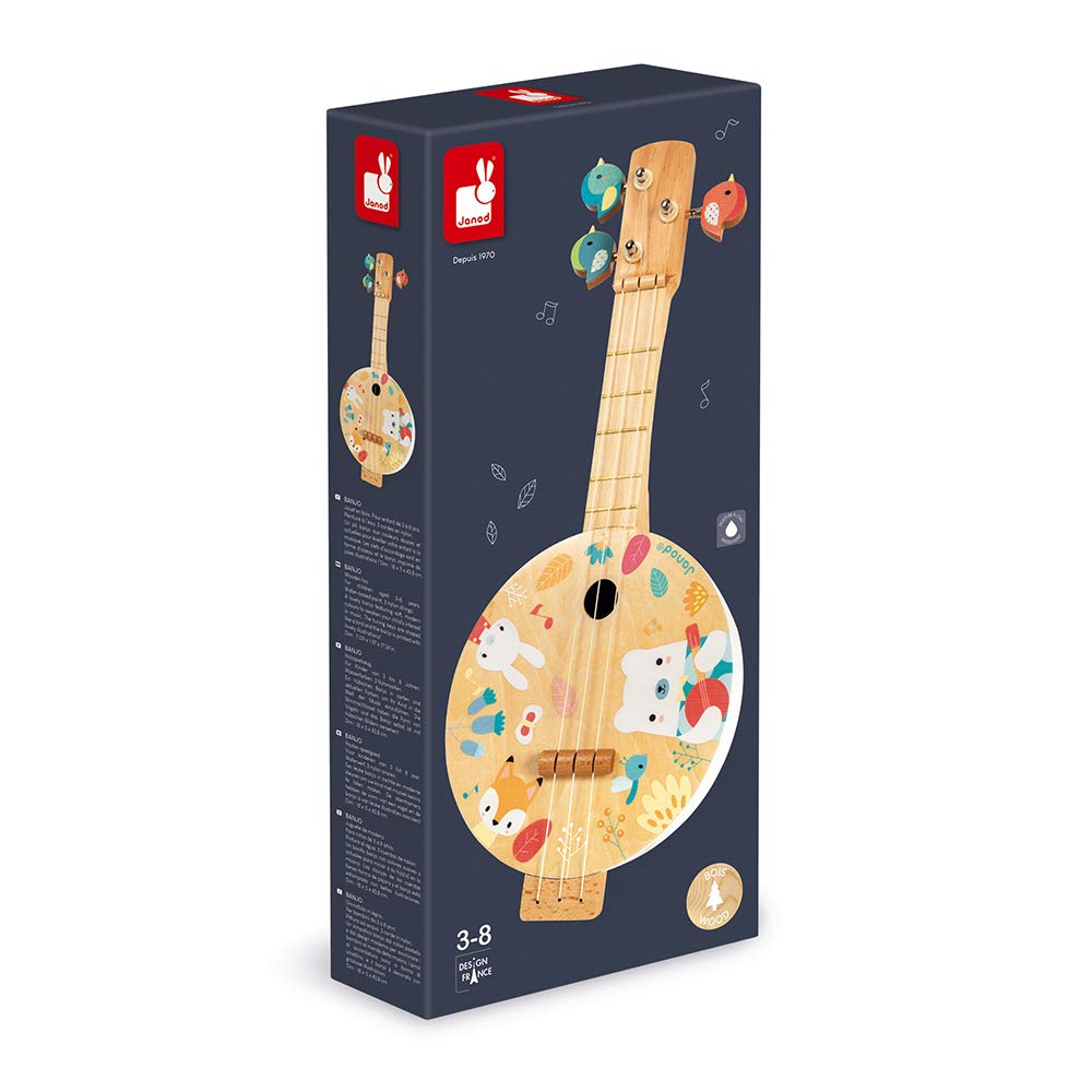 Janod Pure Banjo designed for small hands, safe for daily exploration.