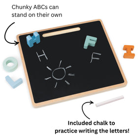 Janod Sweet Cocoon chalk storage keeps pieces ready during learning sessions.