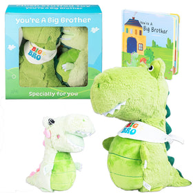 JAJOAGIA big brother dinosaur plush comforts siblings during transitions.
