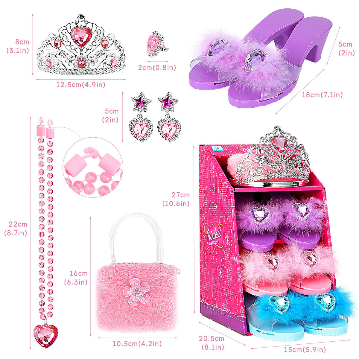 Jaolex princess necklace and ring offer lightweight pretend jewelry for everyday play