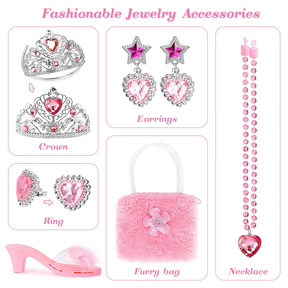 Jaolex princess tiara accessory adds sparkle for pretend play